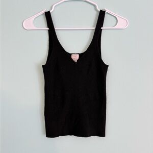 Black Ribbed Women's Tank Top